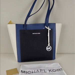Michael Kors Gemma Large Tri Color Leather Tote